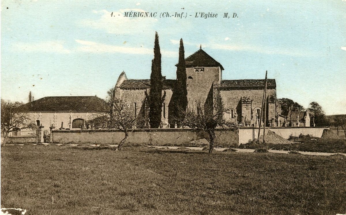 Carte postale ancienne : L'Église de Mérignac