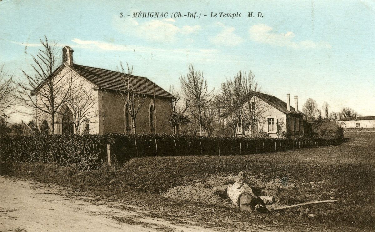 Carte postale ancienne : Le Temple de Mérignac